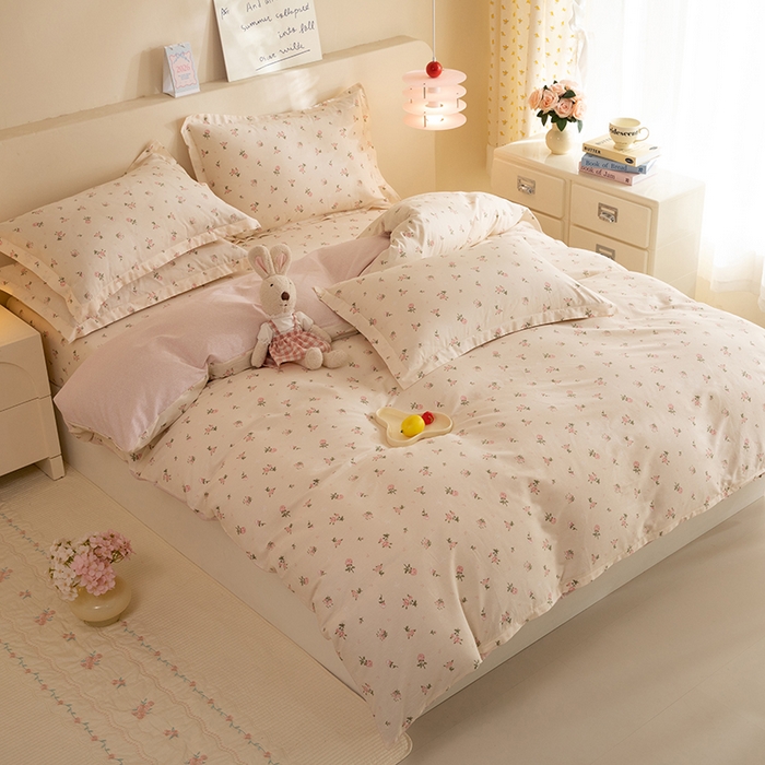 91家纺网 家纺一手货源 找家纺 八十八家纺 2025新款全棉12868床笠款四件套 语末花开