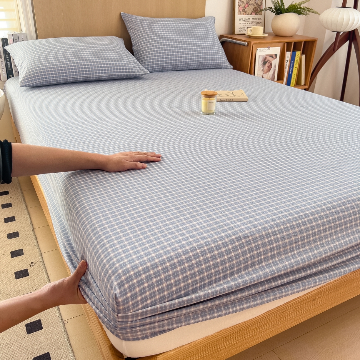 91家纺网 家纺一手货源 找家纺 女子家纺 2026新款A类全棉色织水洗棉四件套单品系列 云舒-兰