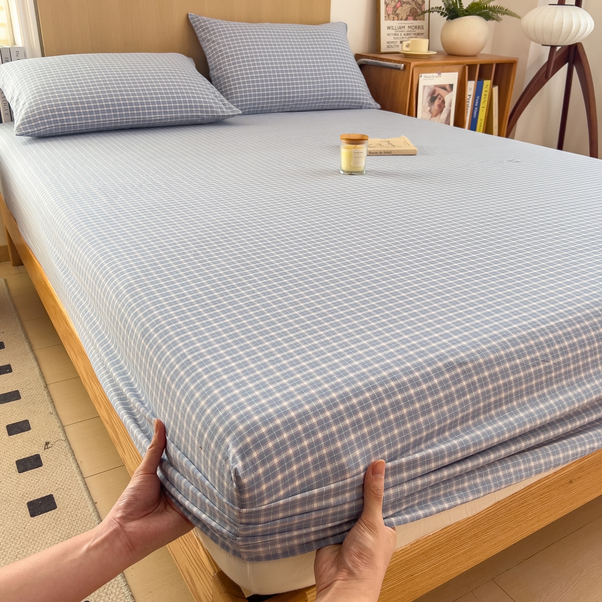 91家纺网 家纺一手货源 找家纺 女子家纺 2026新款A类全棉色织水洗棉四件套单品系列 云舒-兰