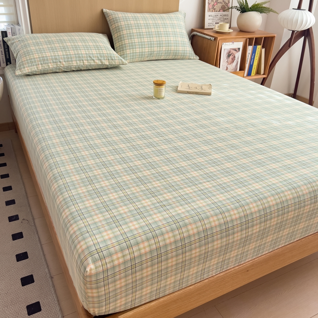 91家纺网 家纺一手货源 找家纺 女子家纺 2026新款A类全棉色织水洗棉四件套单品系列 碧玺-绿