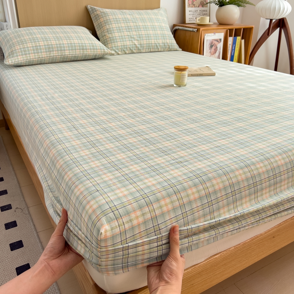 91家纺网 家纺一手货源 找家纺 女子家纺 2026新款A类全棉色织水洗棉四件套单品系列 碧玺-绿