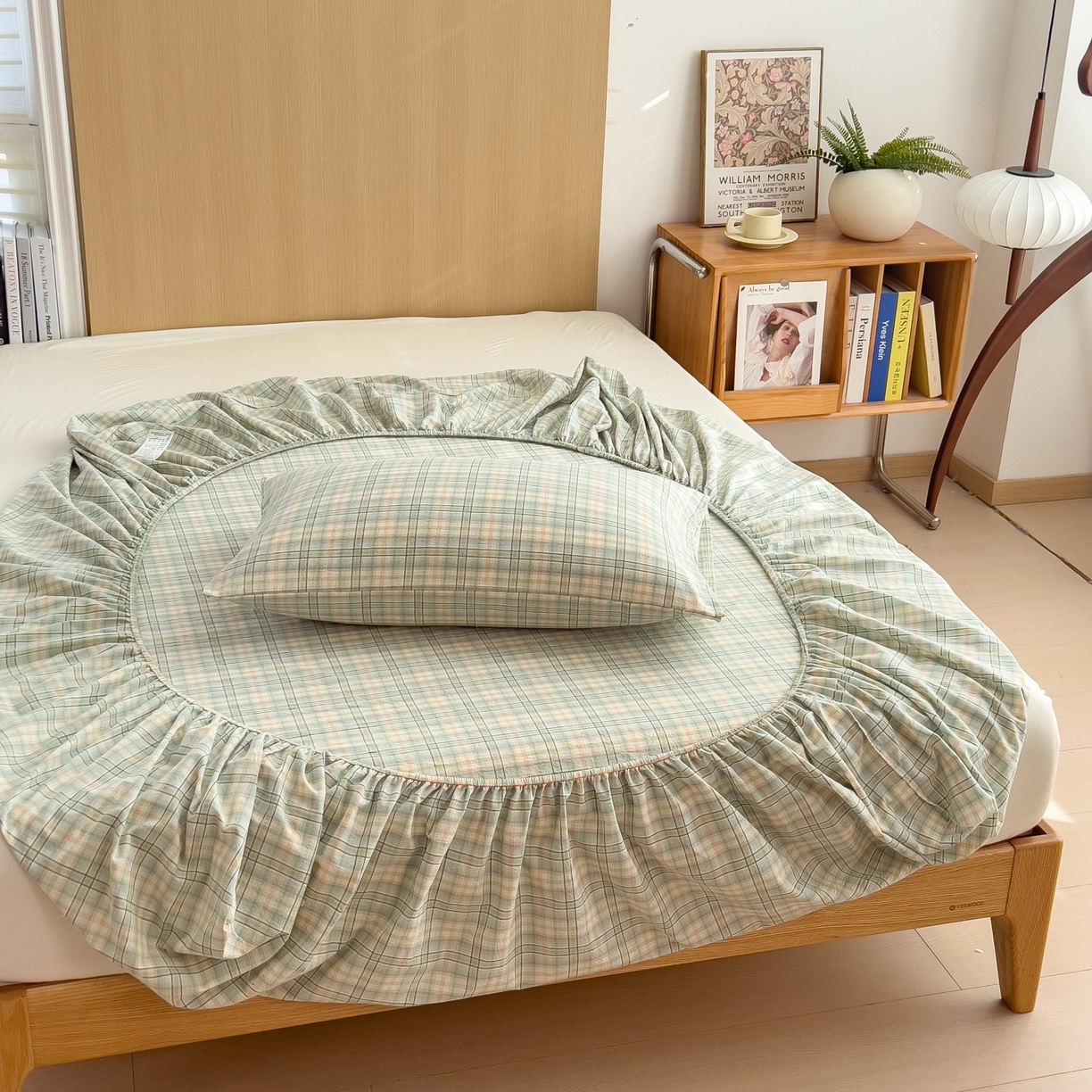 91家纺网 家纺一手货源 找家纺 女子家纺 2026新款A类全棉色织水洗棉四件套单品系列 碧玺-绿