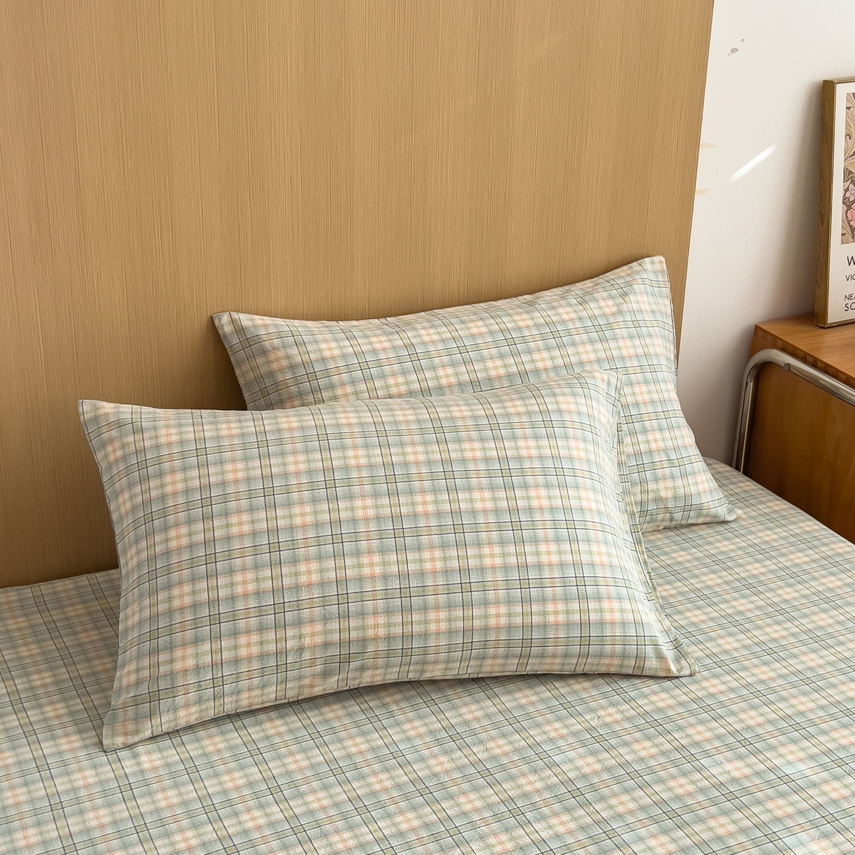 91家纺网 家纺一手货源 找家纺 女子家纺 2026新款A类全棉色织水洗棉四件套单品系列 碧玺-绿