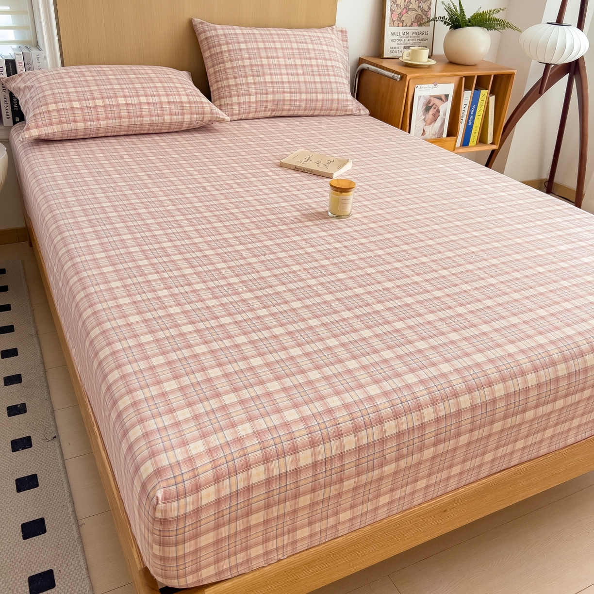 91家纺网 家纺一手货源 找家纺 女子家纺 2026新款A类全棉色织水洗棉四件套单品系列 碧玺-粉