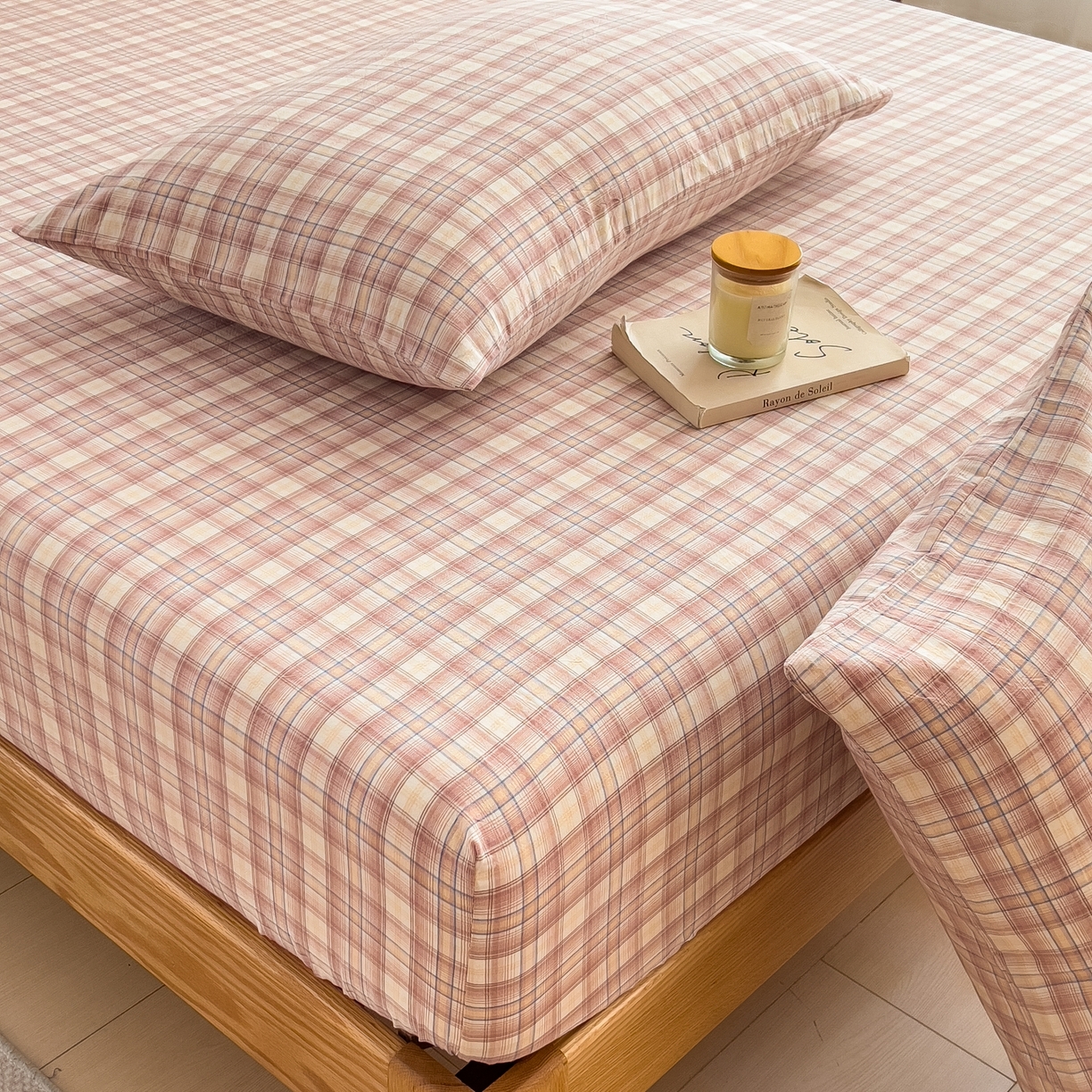 91家纺网 家纺一手货源 找家纺 女子家纺 2026新款A类全棉色织水洗棉四件套单品系列 碧玺-粉