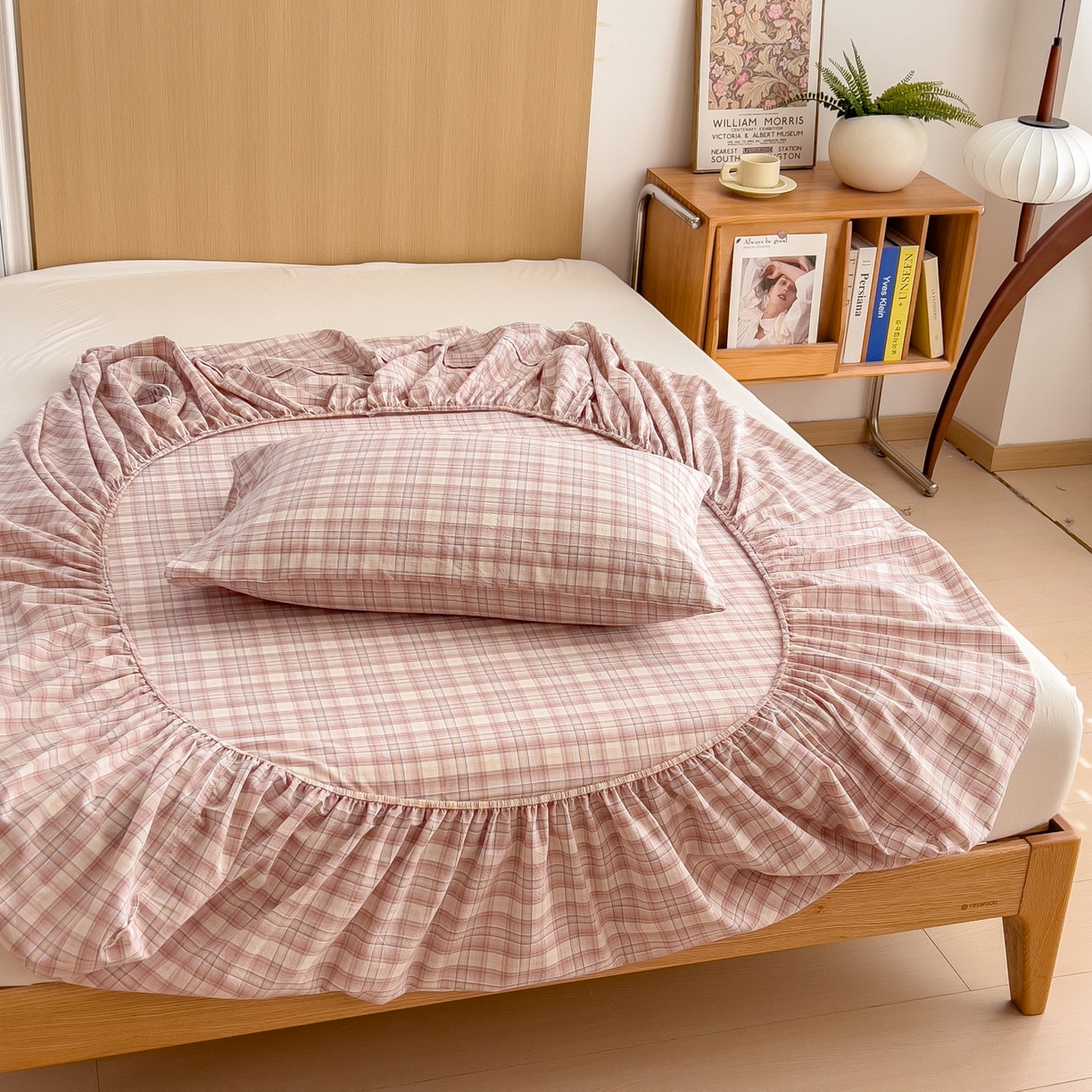 91家纺网 家纺一手货源 找家纺 女子家纺 2026新款A类全棉色织水洗棉四件套单品系列 碧玺-粉