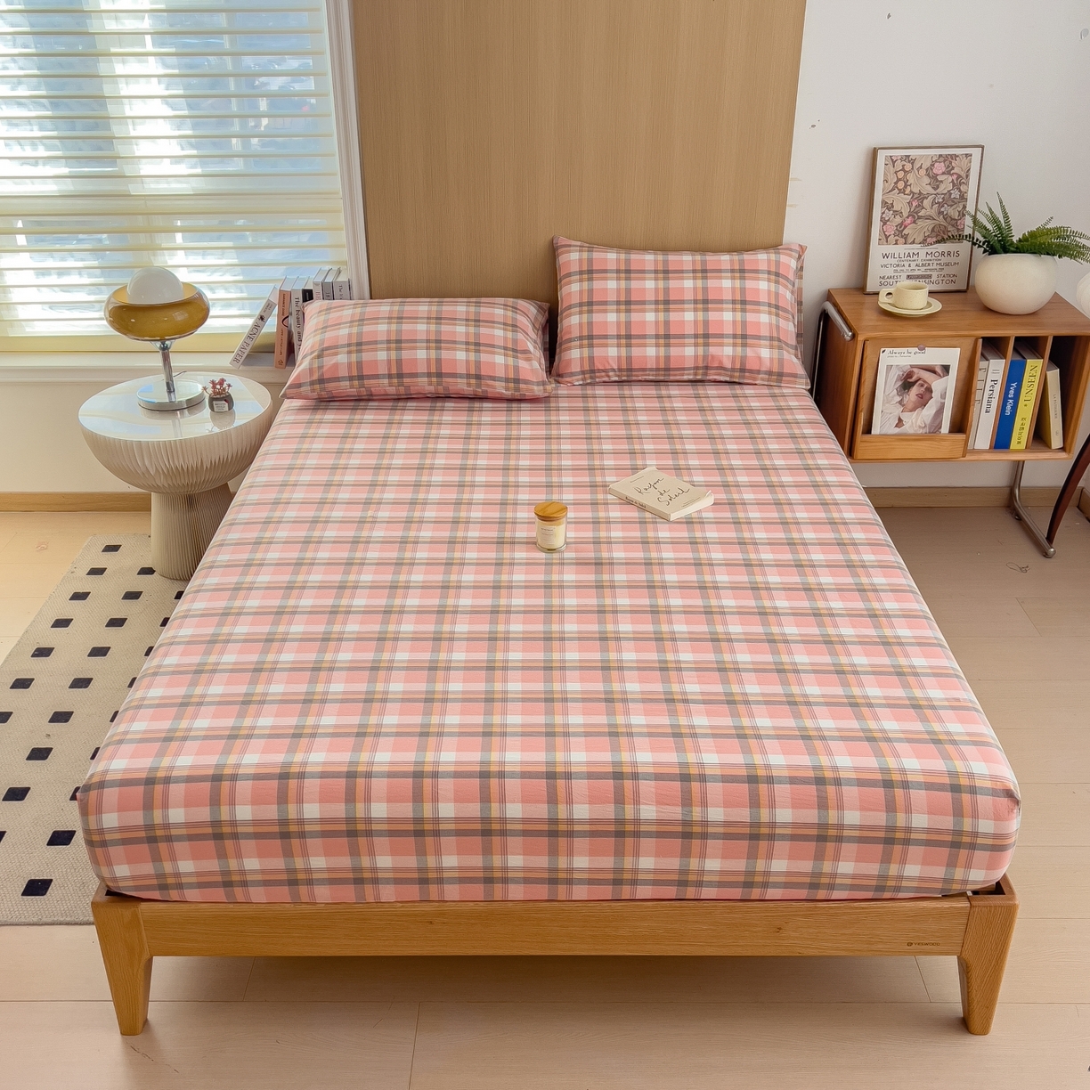 女子家纺 2026新款A类全棉色织水洗棉四件套单品系列 简兮-粉