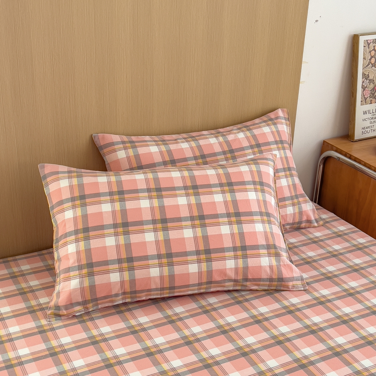 91家纺网 家纺一手货源 找家纺 女子家纺 2026新款A类全棉色织水洗棉四件套单品系列 简兮-粉