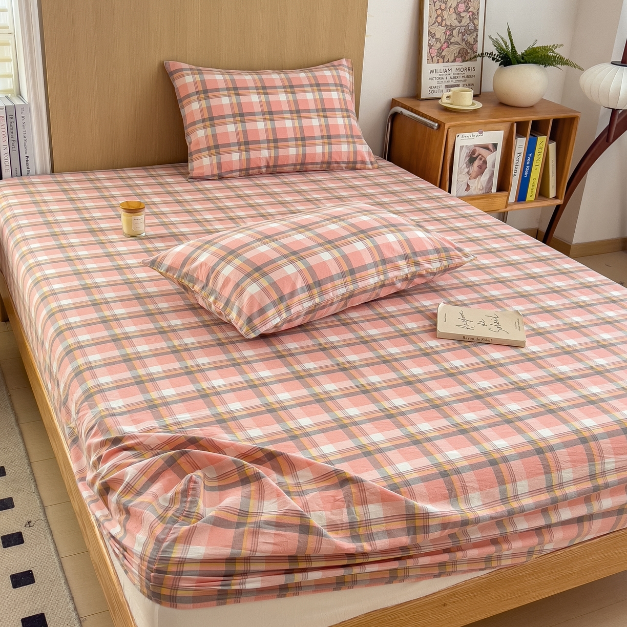 91家纺网 家纺一手货源 找家纺 女子家纺 2026新款A类全棉色织水洗棉四件套单品系列 简兮-粉