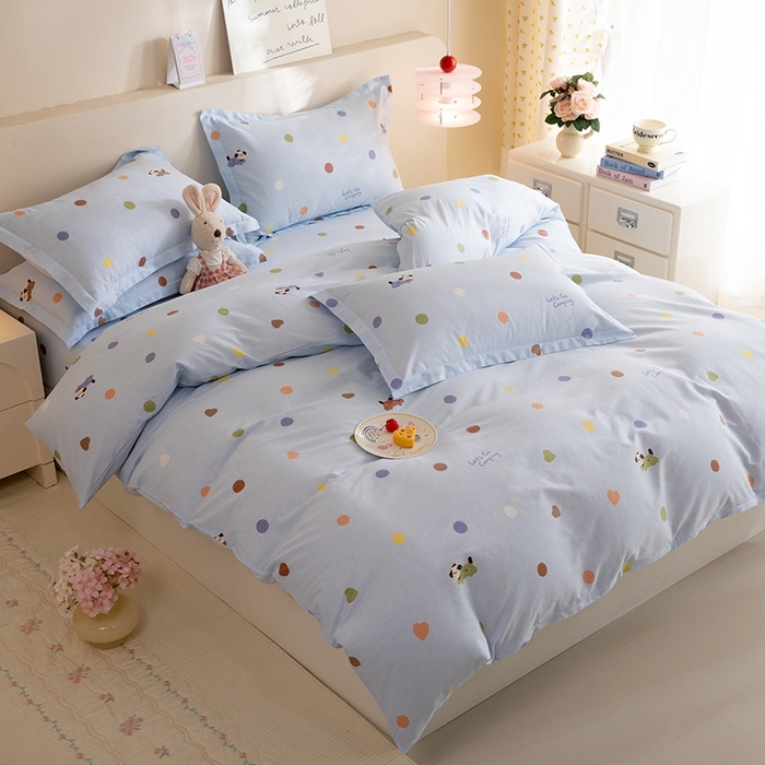 91家纺网 家纺一手货源 找家纺 八十八家纺 2025新款全棉12868床笠款四件套 布丁