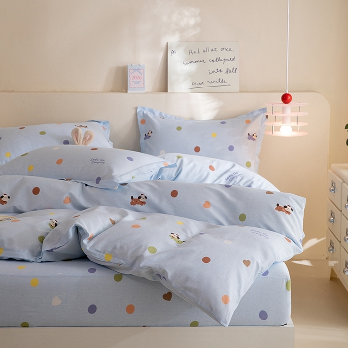 91家纺网 家纺一手货源 找家纺 八十八家纺 2025新款全棉12868床笠款四件套 布丁