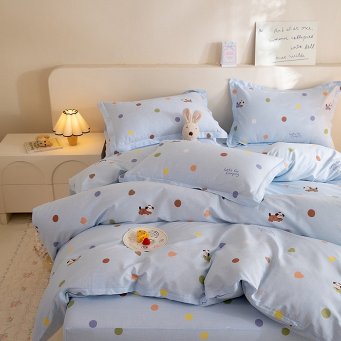 91家纺网 家纺一手货源 找家纺 八十八家纺 2025新款全棉12868床笠款四件套 布丁