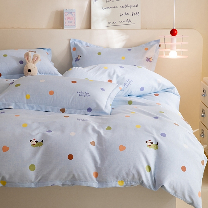 91家纺网 家纺一手货源 找家纺 八十八家纺 2025新款全棉12868床笠款四件套 布丁