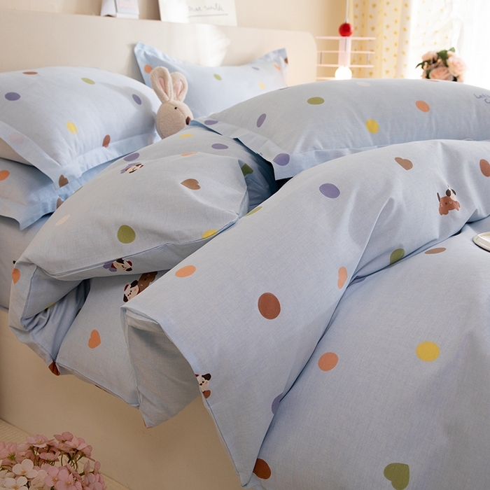 91家纺网 家纺一手货源 找家纺 八十八家纺 2025新款全棉12868床笠款四件套 布丁