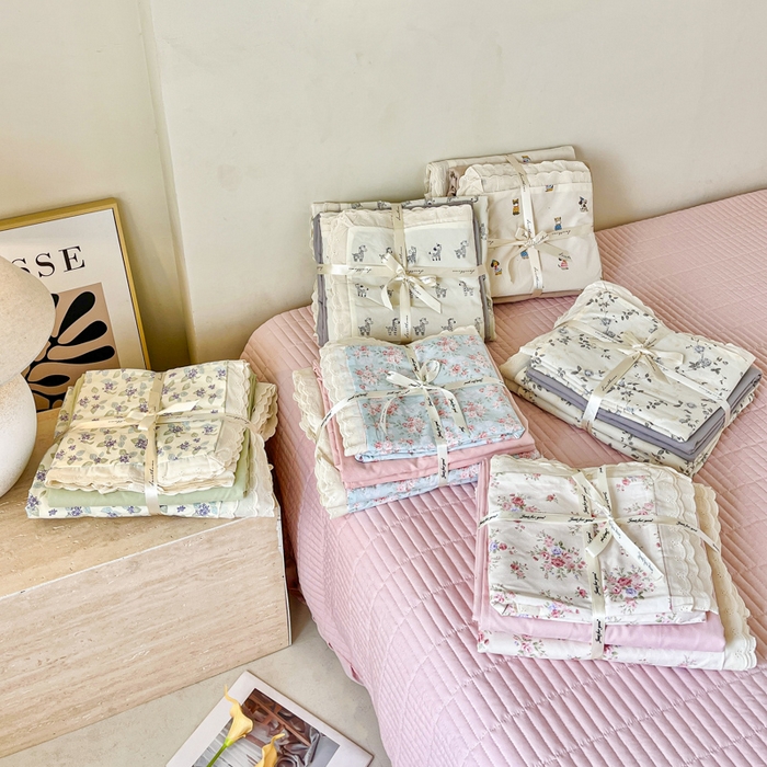 91家纺网 家纺一手货源 找家纺 斯卡诺家纺 2024新款泡泡棉夏被四件套 心动