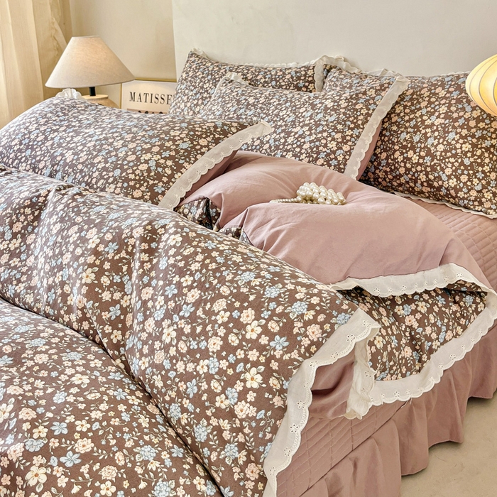 91家纺网 家纺一手货源 找家纺 （总）斯卡诺家纺 2026新款全棉纯棉花边床盖四件套