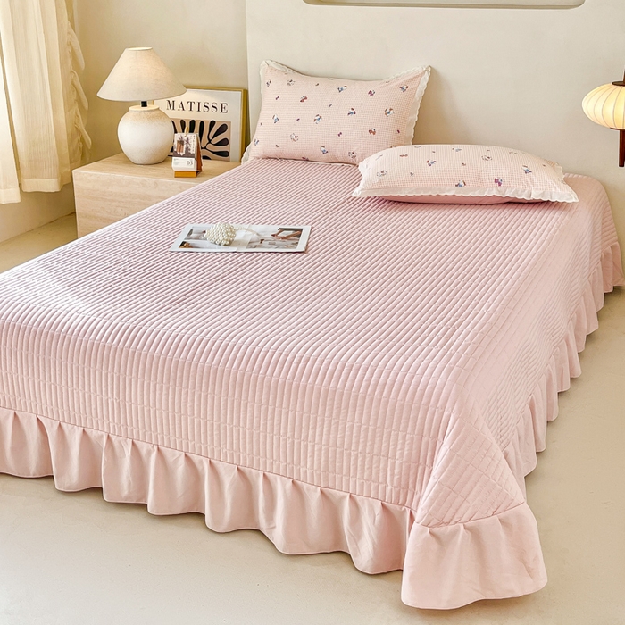 91家纺网 家纺一手货源 找家纺 斯卡诺家纺 2026新款全棉纯棉花边床盖四件套 凯蒂猫-纯棉花边