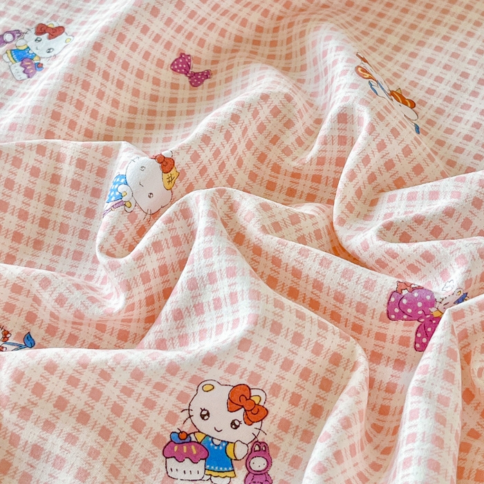 91家纺网 家纺一手货源 找家纺 斯卡诺家纺 2026新款全棉纯棉花边床盖四件套 凯蒂猫-纯棉花边