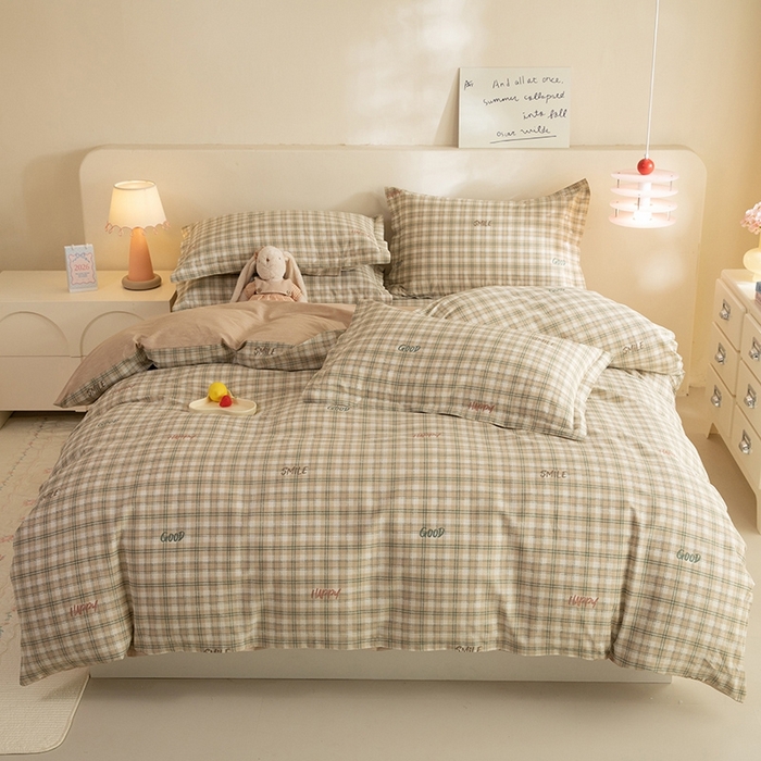 八十八家纺 2025新款全棉12868床笠款四件套 海风苏打