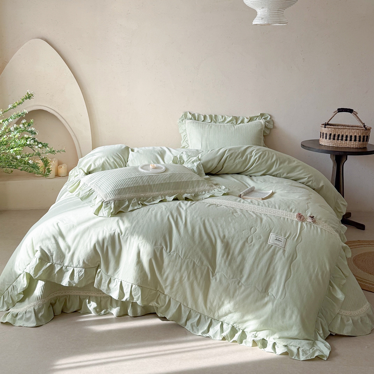 91家纺网 家纺一手货源 找家纺 （总）佰织鑫家居 2026新款天竹棉麻多功能床盖款四件套