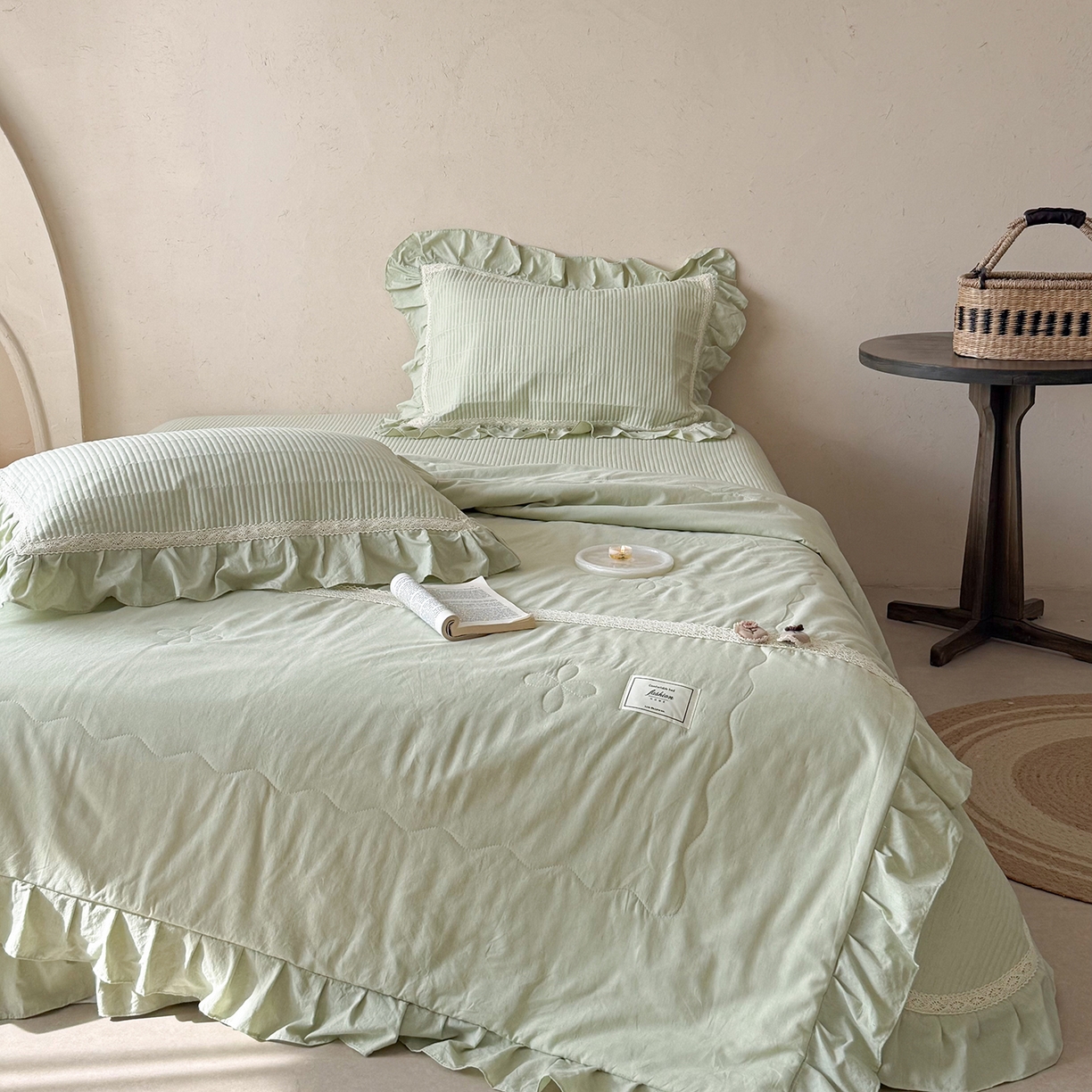 91家纺网 家纺一手货源 找家纺 （总）佰织鑫家居 2026新款天竹棉麻多功能床盖款四件套