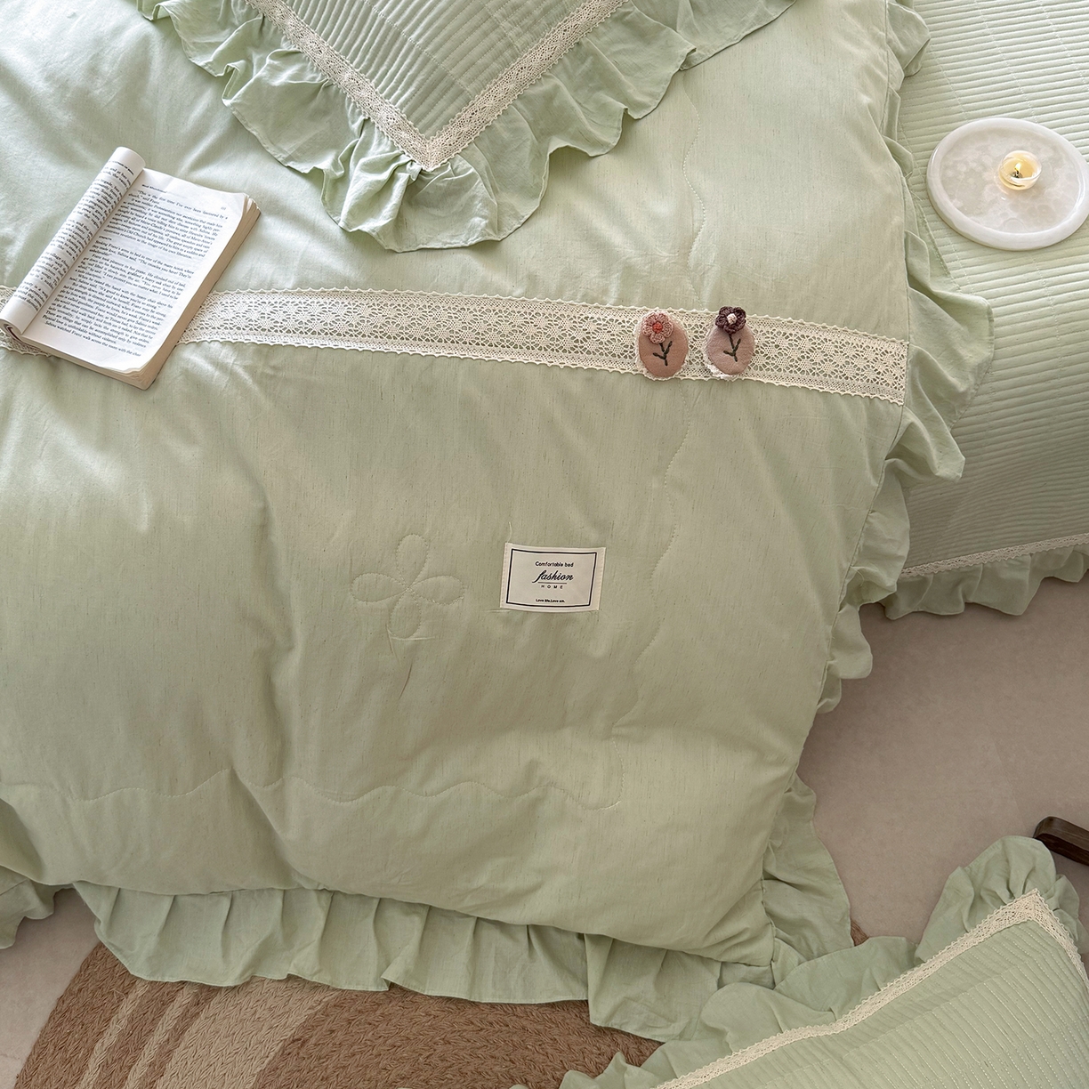 91家纺网 家纺一手货源 找家纺 （总）佰织鑫家居 2026新款天竹棉麻多功能床盖款四件套