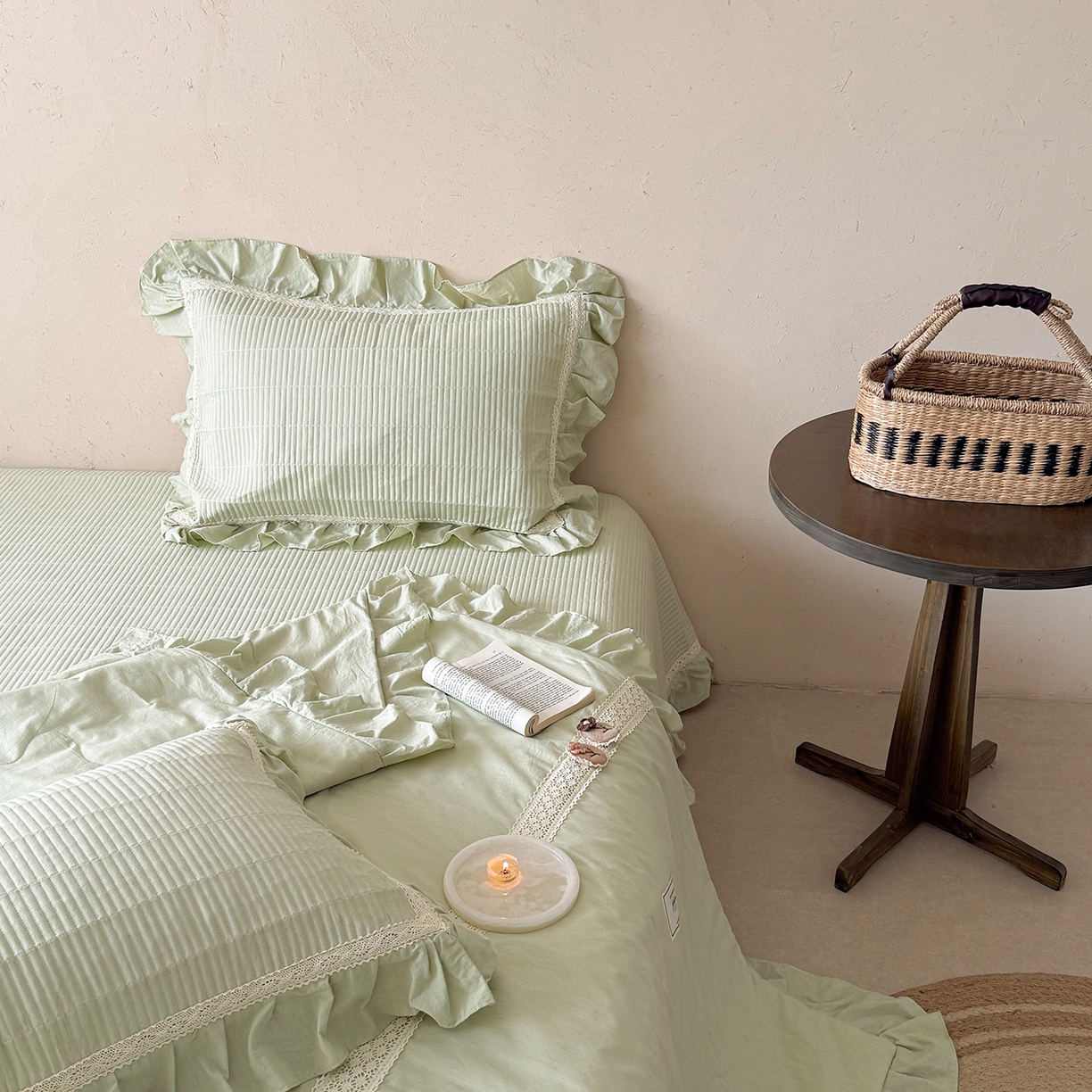 91家纺网 家纺一手货源 找家纺 （总）佰织鑫家居 2026新款天竹棉麻多功能床盖款四件套