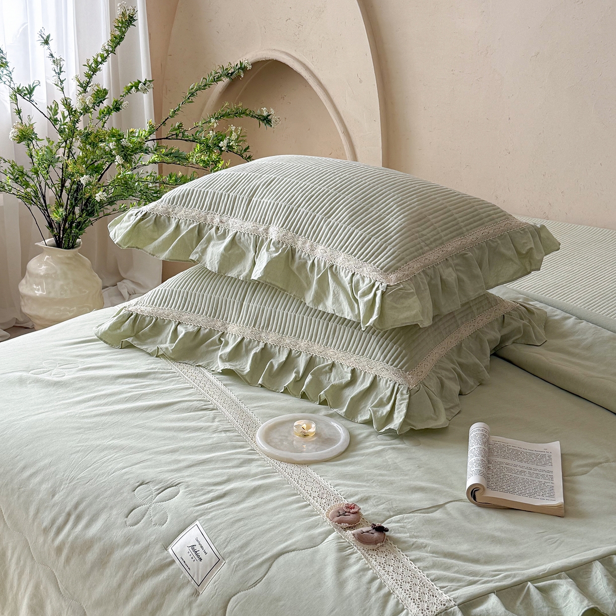 91家纺网 家纺一手货源 找家纺 （总）佰织鑫家居 2026新款天竹棉麻多功能床盖款四件套