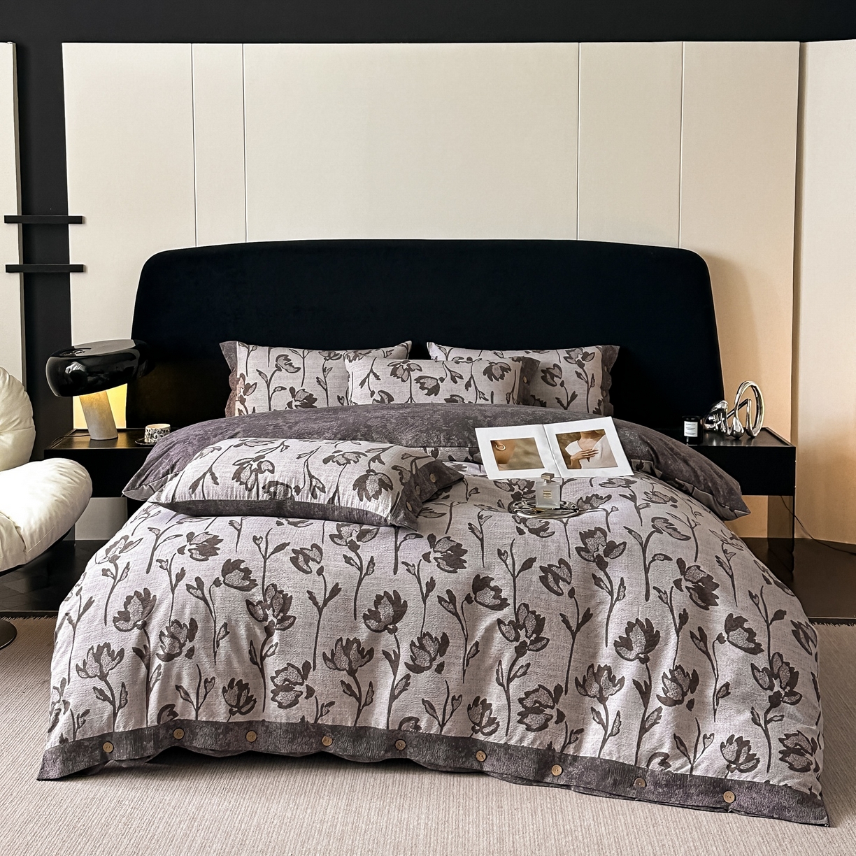 （总）爱彼家纺 2026新款四季款纽扣款轻奢原麻四件套-套件系列一