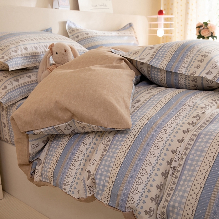 91家纺网 家纺一手货源 找家纺 八十八家纺 2025新款全棉12868床笠款四件套 心软曲奇