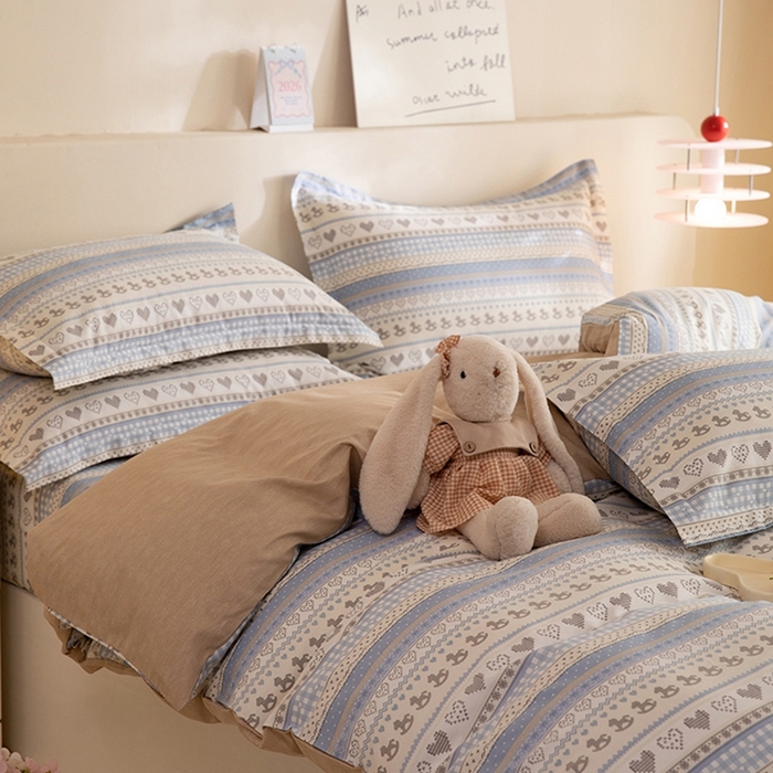 91家纺网 家纺一手货源 找家纺 八十八家纺 2025新款全棉12868床笠款四件套 心软曲奇