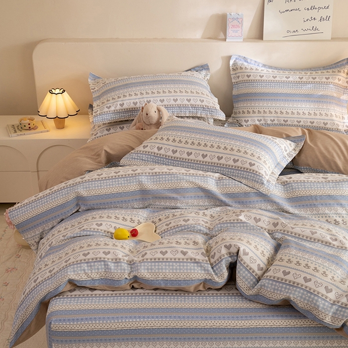 91家纺网 家纺一手货源 找家纺 八十八家纺 2025新款全棉12868床笠款四件套 心软曲奇