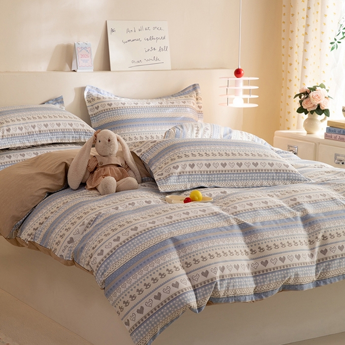 91家纺网 家纺一手货源 找家纺 八十八家纺 2025新款全棉12868床笠款四件套 心软曲奇