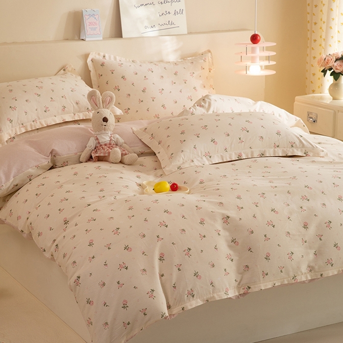 91家纺网 家纺一手货源 找家纺 八十八家纺 2025新款全棉12868床笠款四件套 语末花开