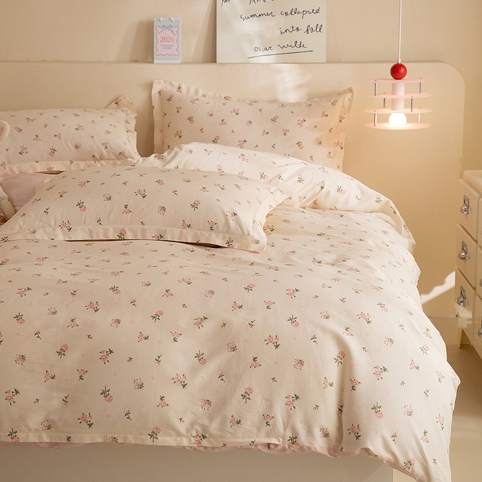 91家纺网 家纺一手货源 找家纺 八十八家纺 2025新款全棉12868床笠款四件套 语末花开