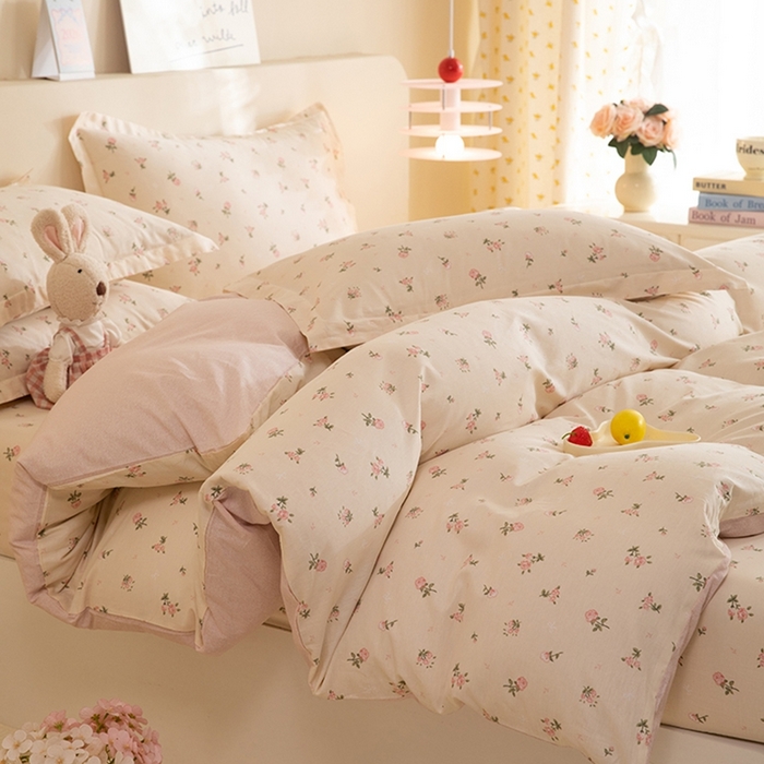 91家纺网 家纺一手货源 找家纺 八十八家纺 2025新款全棉12868床笠款四件套 语末花开