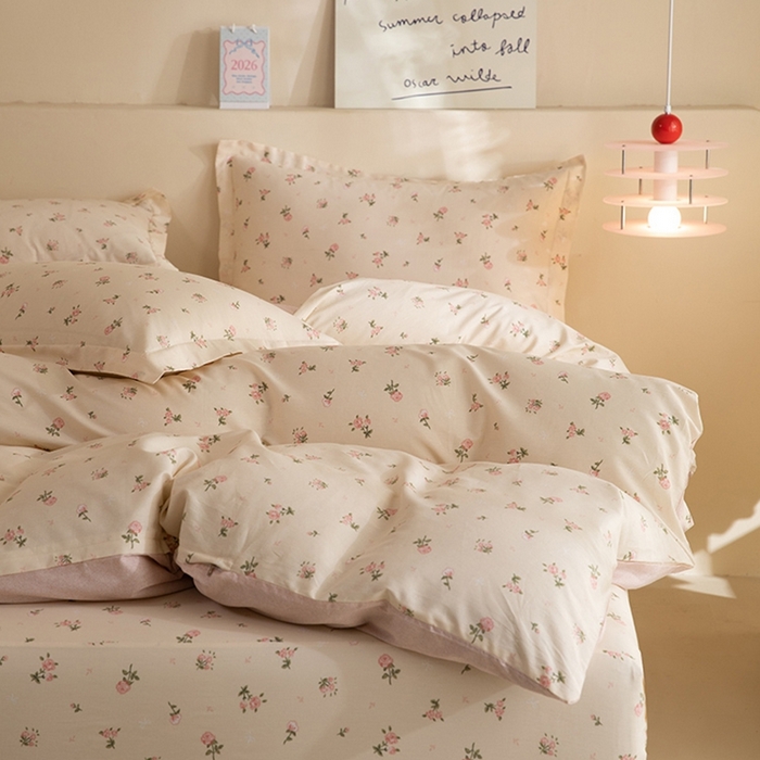 91家纺网 家纺一手货源 找家纺 八十八家纺 2025新款全棉12868床笠款四件套 语末花开