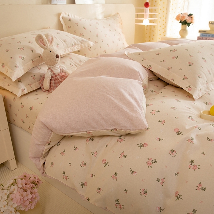 91家纺网 家纺一手货源 找家纺 八十八家纺 2025新款全棉12868床笠款四件套 语末花开