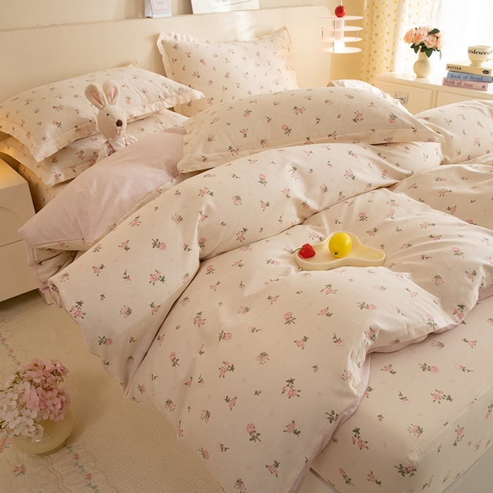 91家纺网 家纺一手货源 找家纺 八十八家纺 2025新款全棉12868床笠款四件套 语末花开