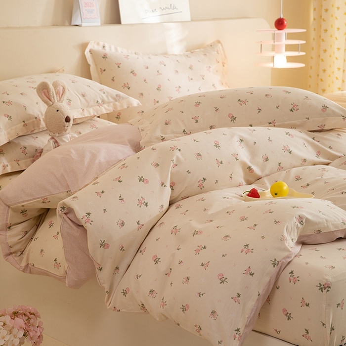 91家纺网 家纺一手货源 找家纺 八十八家纺 2025新款全棉12868床笠款四件套 语末花开