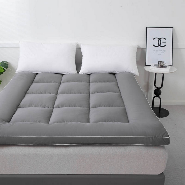 91家纺网 家纺一手货源 找家纺 宇淳国际 2026新款纯色厚床褥子 灰色