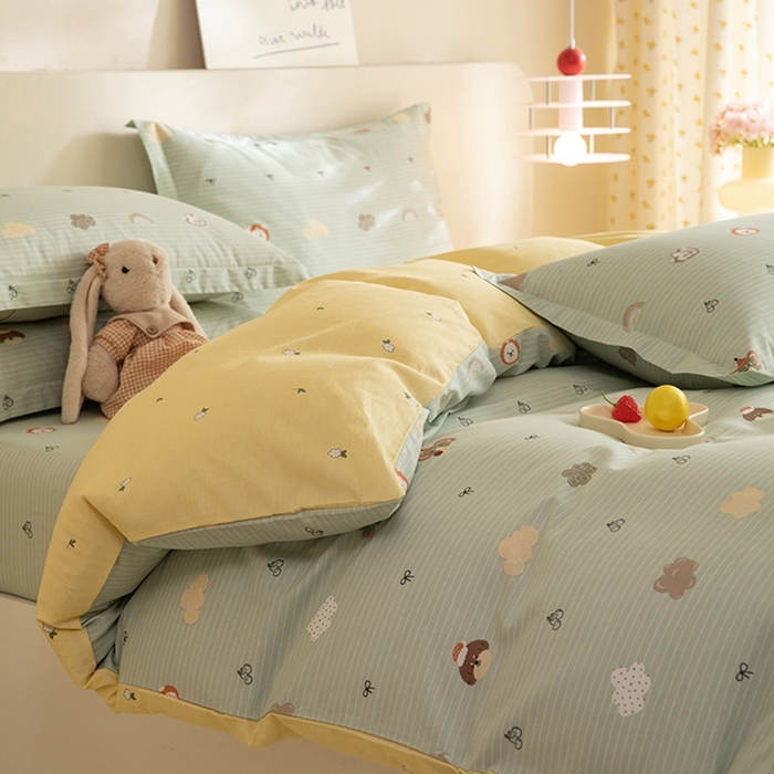 91家纺网 家纺一手货源 找家纺 八十八家纺 2025新款全棉12868床单款四件套 萌宠乐园