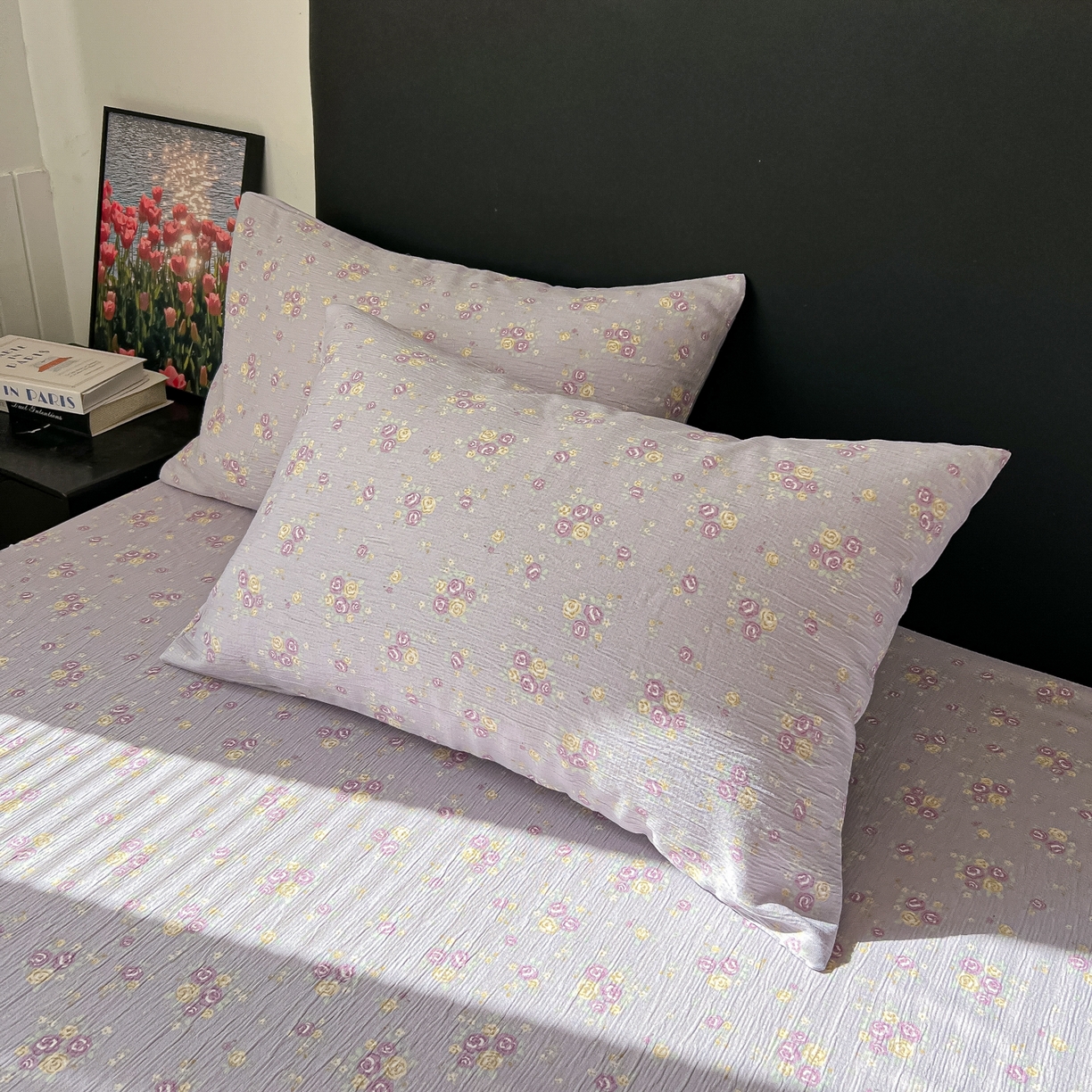 91家纺网 家纺一手货源 找家纺 （总）韩巢家纺 2026新款三层纱单床笠热销款防滑床笠单件