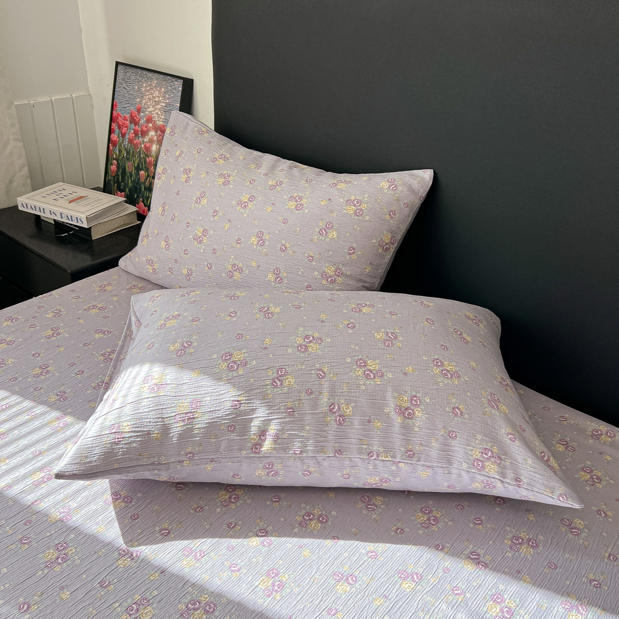 91家纺网 家纺一手货源 找家纺 （总）韩巢家纺 2026新款三层纱单床笠热销款防滑床笠单件