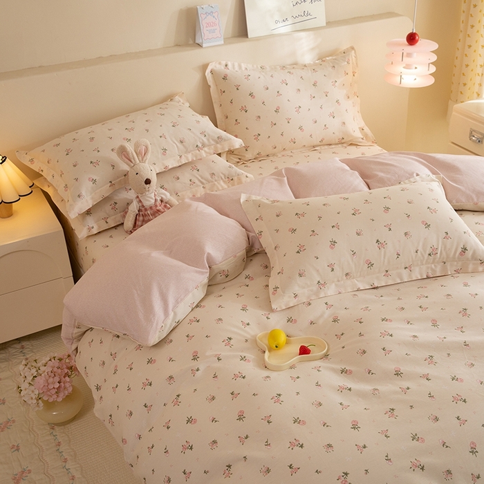 91家纺网 家纺一手货源 找家纺 八十八家纺 2025新款全棉12868床单款四件套 语末花开