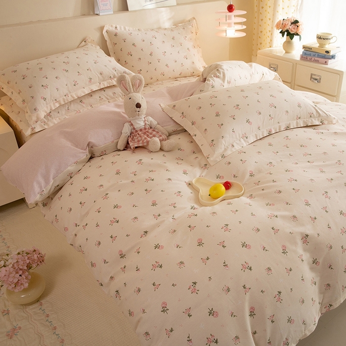 91家纺网 家纺一手货源 找家纺 八十八家纺 2025新款全棉12868床单款四件套 语末花开