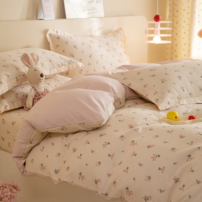 91家纺网 家纺一手货源 找家纺 八十八家纺 2025新款全棉12868床单款四件套 语末花开