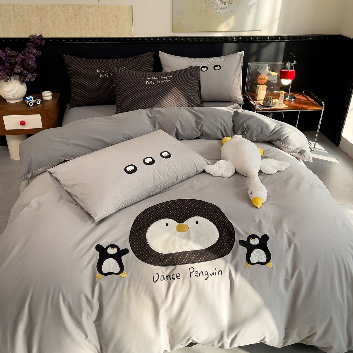 91家纺网 家纺一手货源 找家纺 （总）炫拼家纺 2026春夏新款A类全棉纯棉40支水洗棉卡通贴布绣刺绣纯棉四件套-卡哇系列