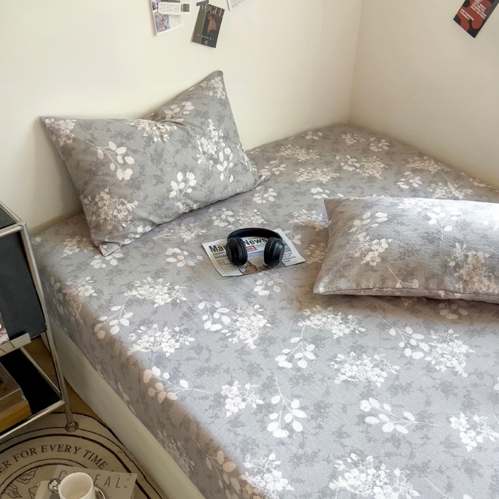 91家纺网 家纺一手货源 找家纺 爱彼家纺 2026新款复古原麻单床笠 床笠单件 复古原麻-淡紫微光