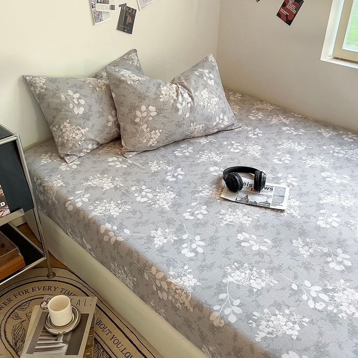 91家纺网 家纺一手货源 找家纺 爱彼家纺 2026新款复古原麻单床笠 床笠单件 复古原麻-淡紫微光